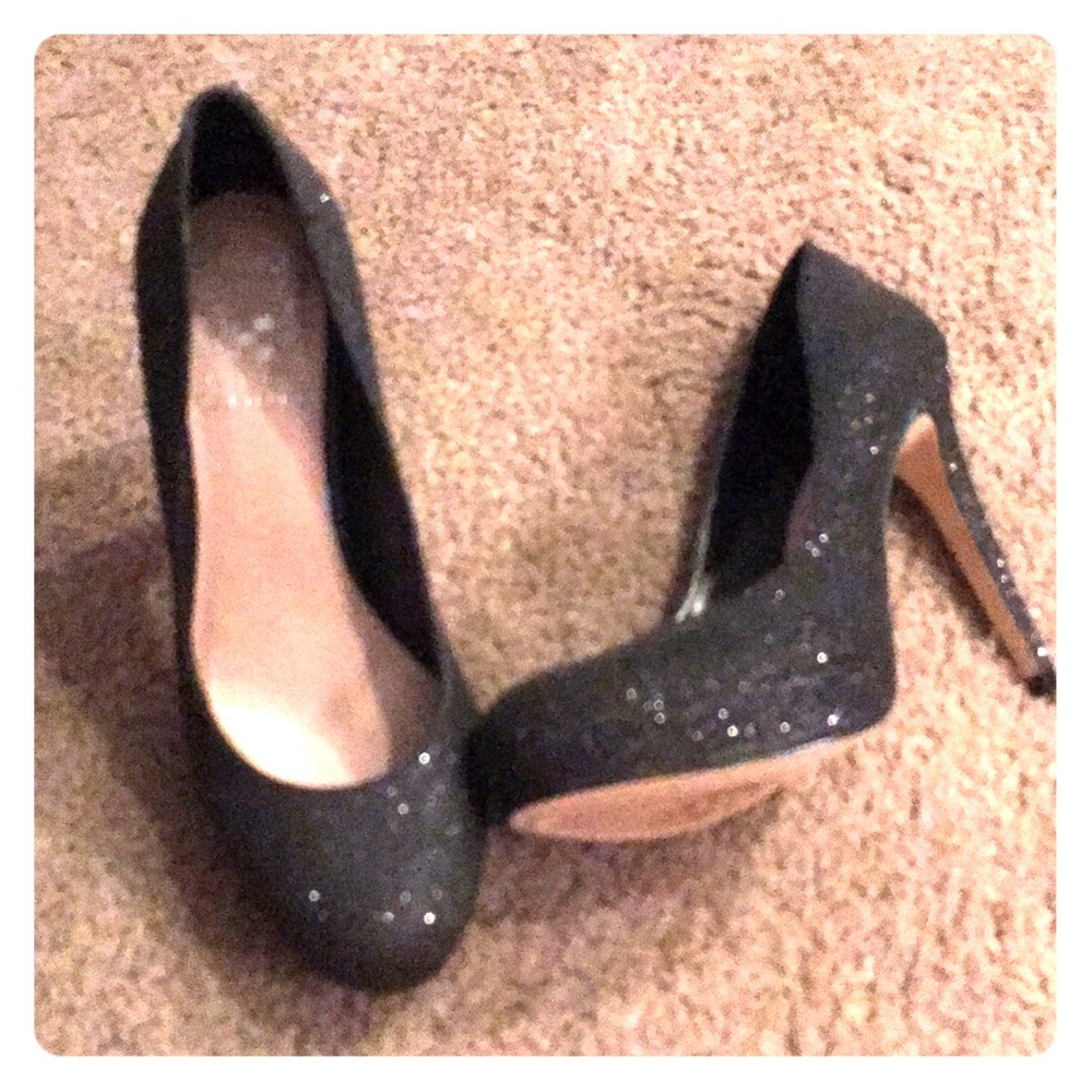 Vince Camuto black sparkle heel